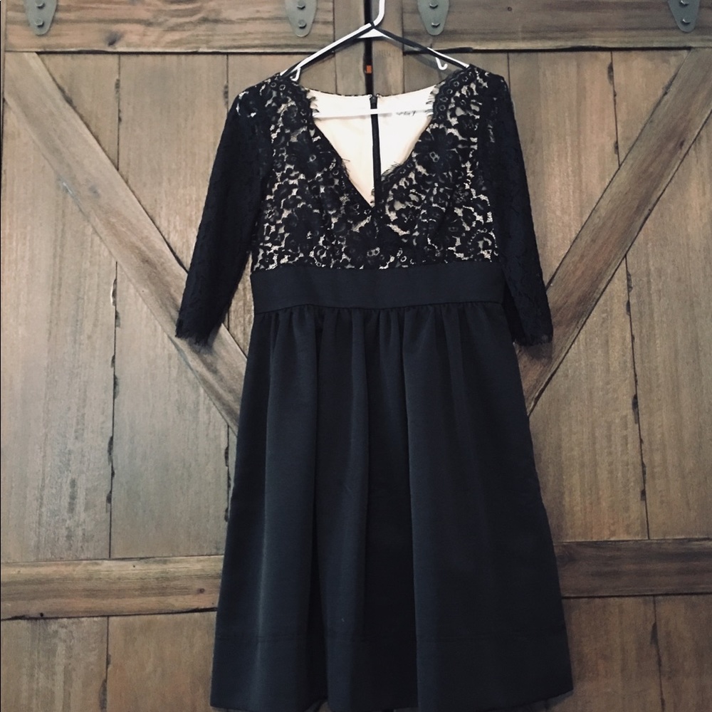 Eliza J Lace and Faille Dress